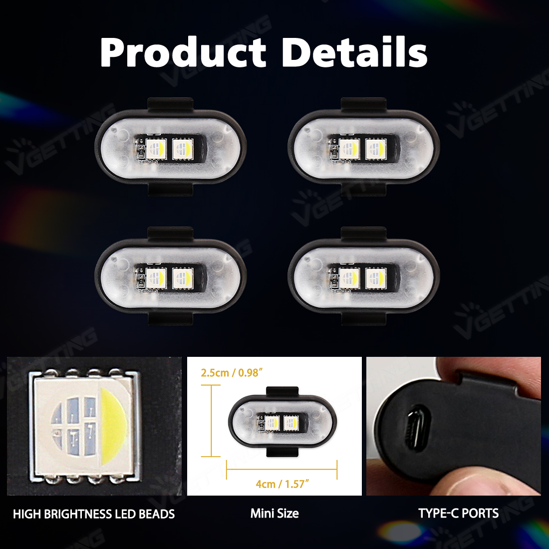 4 pezzi mini drone luce strobo - Drone Strobe Light recensione e prezzo